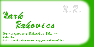 mark rakovics business card